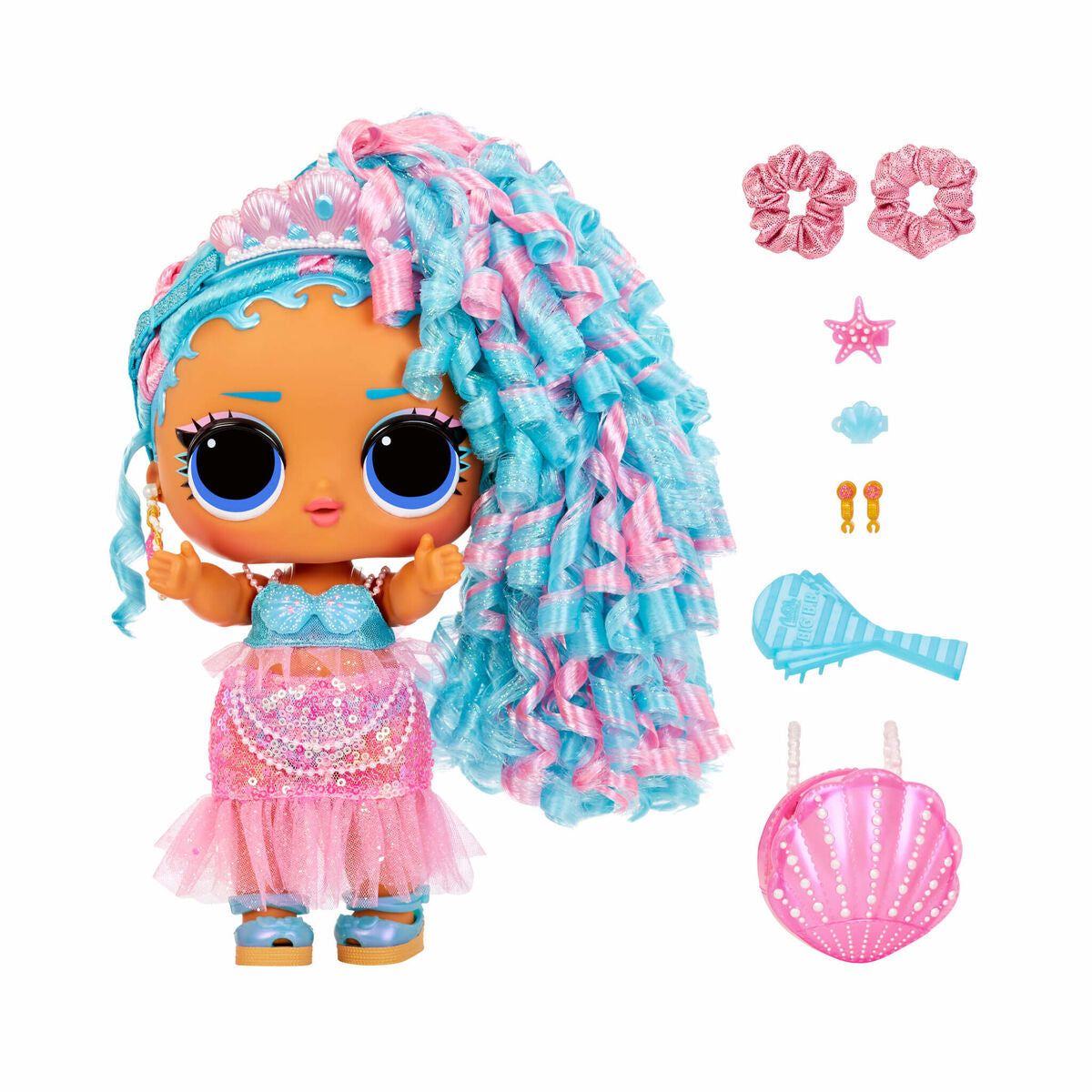 Dukke LOL Surprise! Big Baby Hair Hair Hair Doll - Splash Queen 30 cm