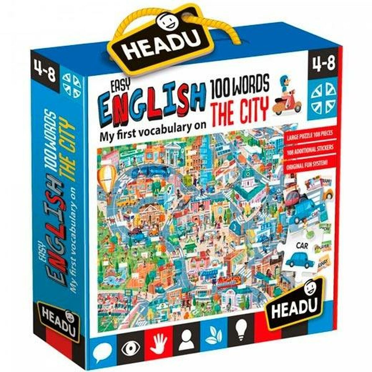 Lærerigt Børnespil HEADU Easy English 100 words The City (4 enheder)