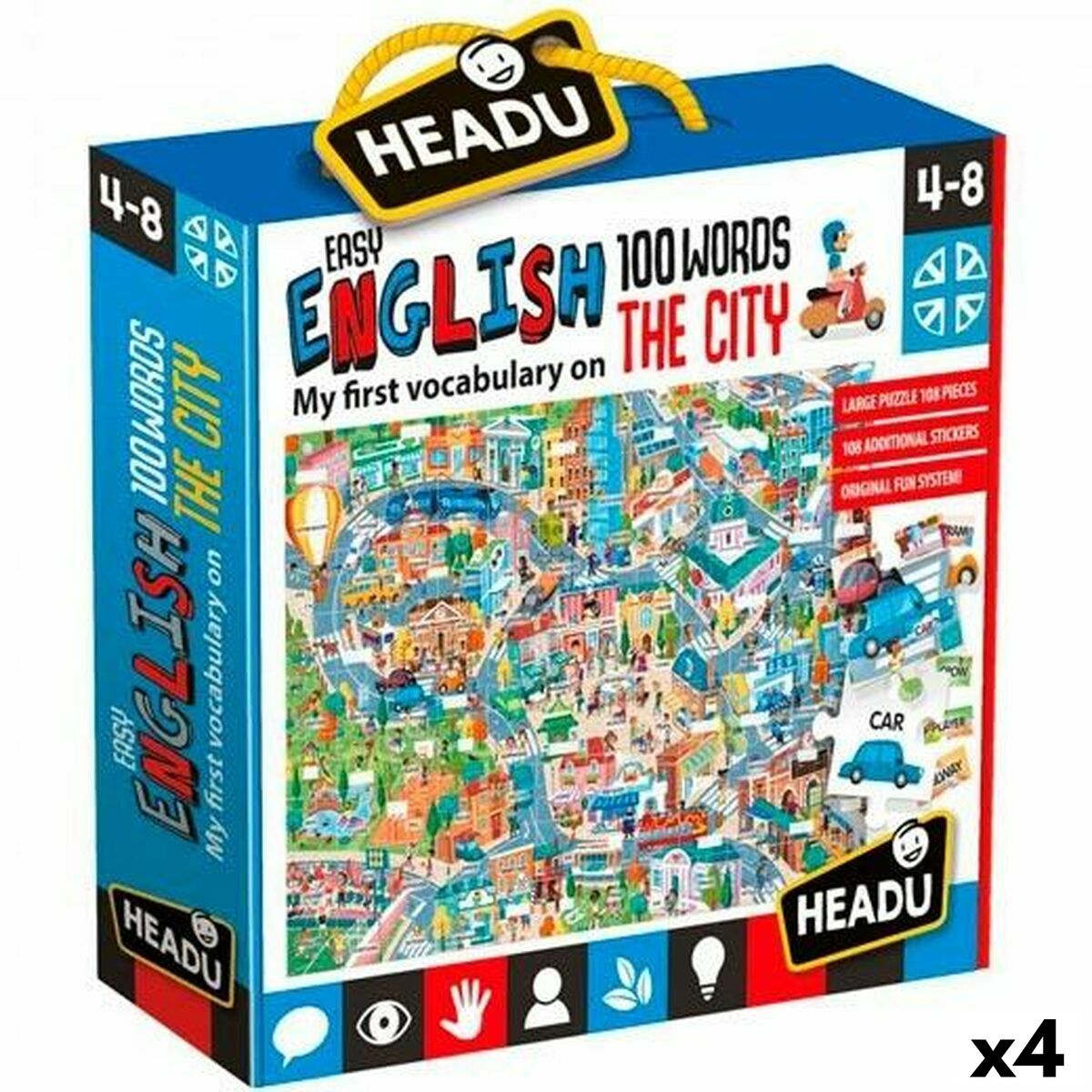 Lærerigt Børnespil HEADU Easy English 100 words The City (4 enheder)