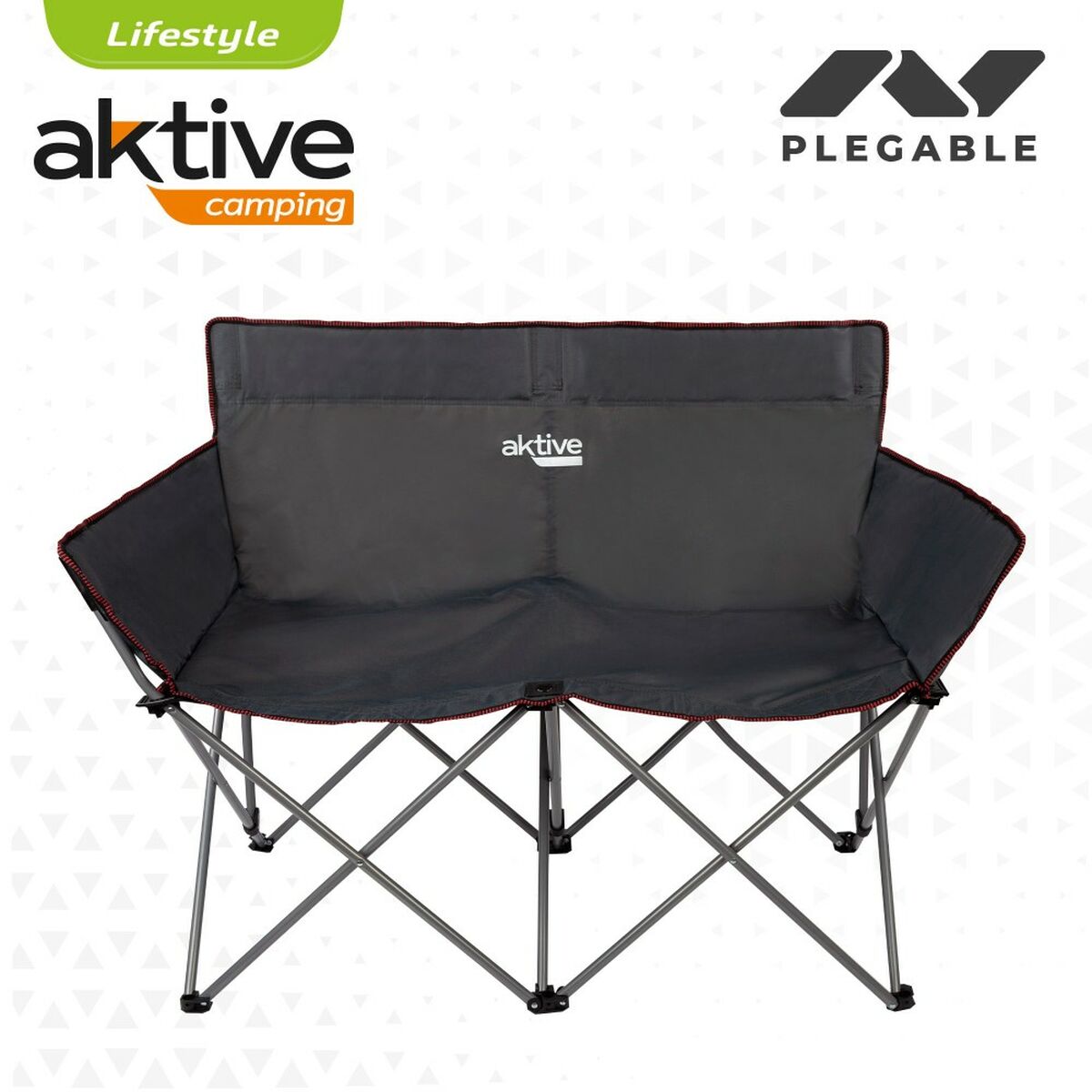 2 personers sofa Aktive Sort Foldbar 107 x 88 x 63 cm (2 enheder)